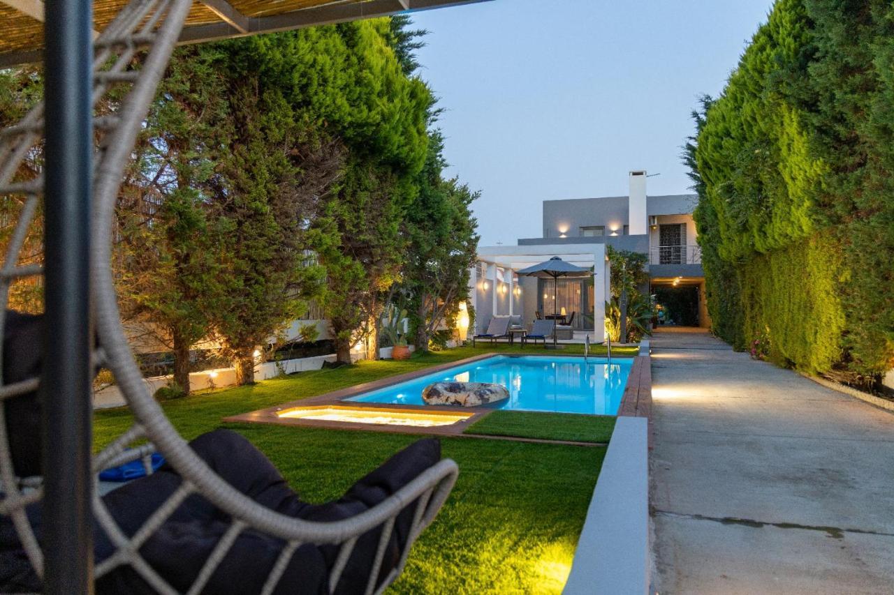 Luxury Villa Hestia Grey With Private Pool Rethymno  Exterior photo